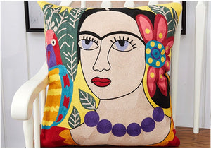 Frida Kahlo Embroidery Cushion Covers - Indimode