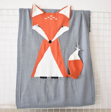 Cute Knitted Baby Soft Cotton Blend Blankets With Fox
