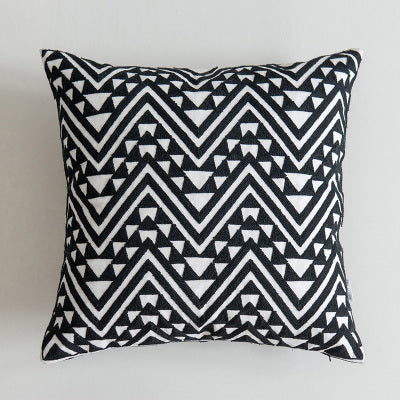 Scandinavian Black & White Embroidery Cushion Covers - 45cm x 45cm