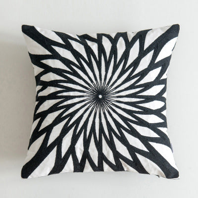 Scandinavian Black & White Embroidery Cushion Covers - 45cm x 45cm