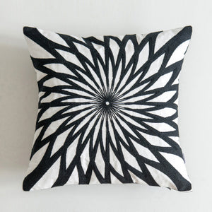 Scandinavian Black & White Embroidery Cushion Covers - 45cm x 45cm