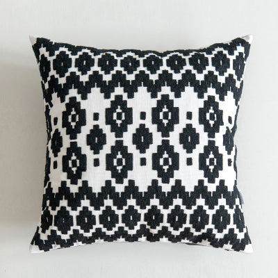 Scandinavian Black & White Embroidery Cushion Covers - 45cm x 45cm