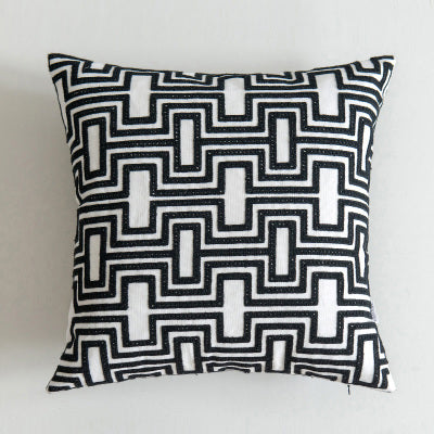 Scandinavian Black & White Embroidery Cushion Covers - 45cm x 45cm