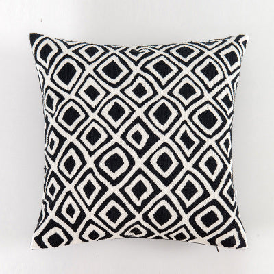 Scandinavian Black & White Embroidery Cushion Covers - 45cm x 45cm