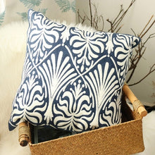 Navy Victorian Pattern Embroidery Cushion Covers