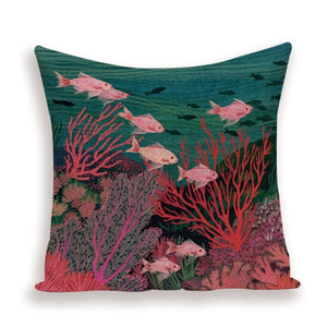 Pretty Fish & Corals Cushion Cover