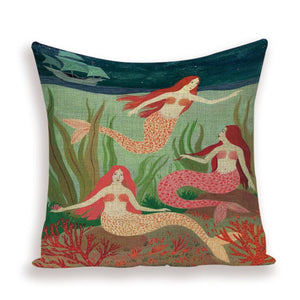 Pretty Mermaids Cushion Cover