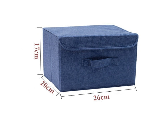 Cotton Linen Storage Boxes With Lid - 2 Sizes & Different Colours