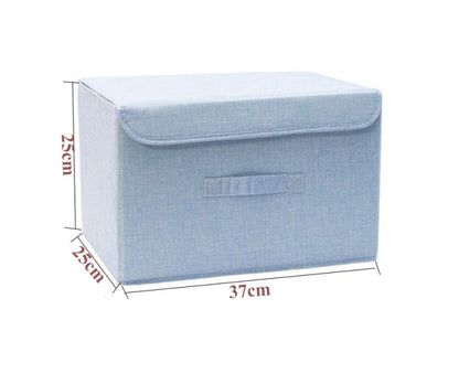 Cotton Linen Storage Boxes With Lid - 2 Sizes & Different Colours