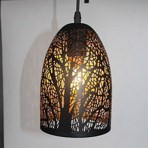 Elegant Nordic Vintage Pendant Light With Iron Etching Tree Motife