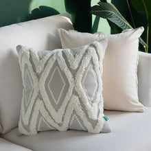Grey Morroccan Geometric Woven Cushion Cover With Tassels