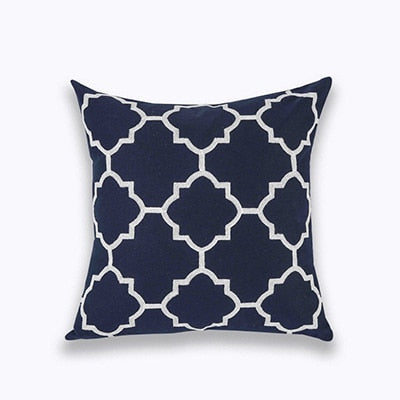 Scandinavian Embroidery Cushion Cover - Navy - Celtic Geometric
