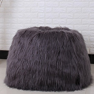 charcoal faux fur bean bag