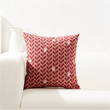 Nordic Cushion Cover With Red Leaves & White Birds - 50x50cm or 20x20in