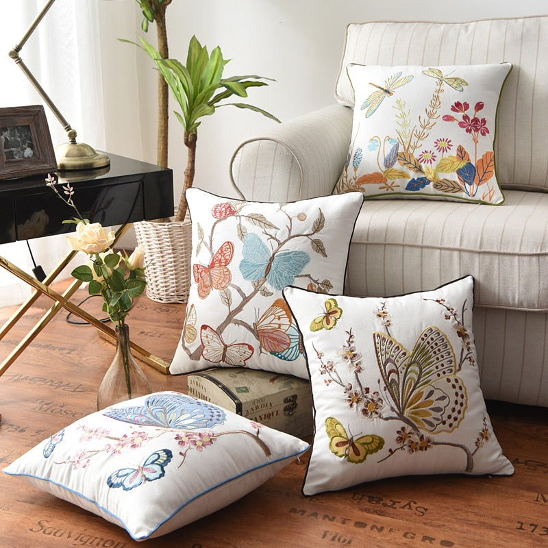 Beautiful Country Style Butterfly Cushion Covers