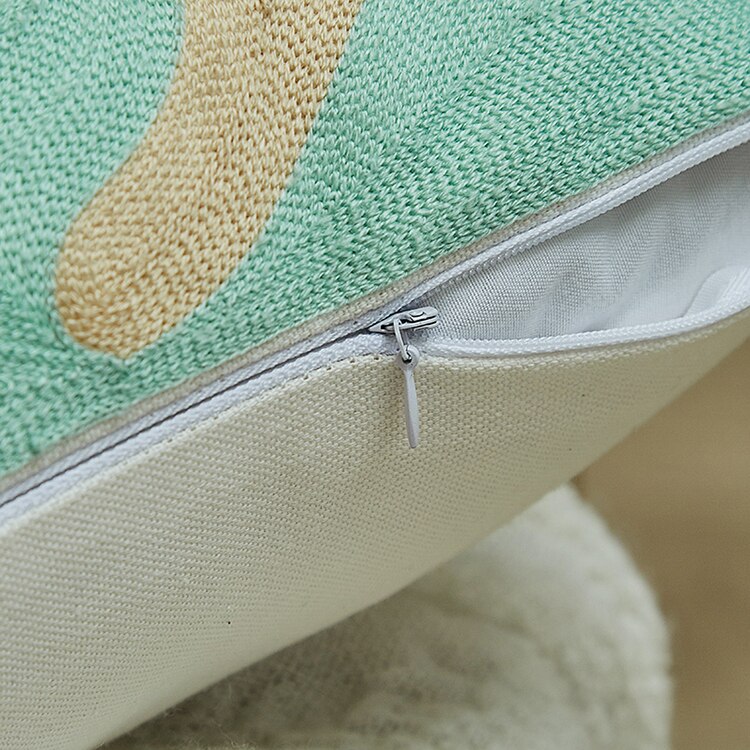 Seaside Navy & Mint Green Embroidery Cushion Covers