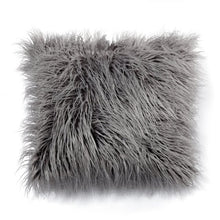 Grey Long Faux Fur Cushion Covers
