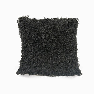 Black Eco Feather / Fur Fluffy Cushion Covers