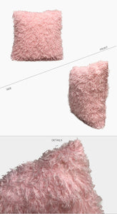 Pink Eco Feather / Fur Fluffy Cushion Covers