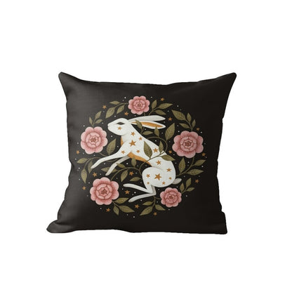 Nordic Black Cushion Covers With Sun, Moon, Floral & Fauna