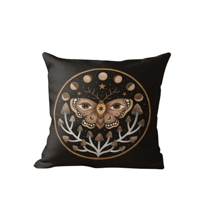 Nordic Black Cushion Covers With Sun, Moon, Floral & Fauna