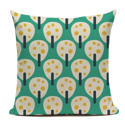 Colourful Retro Scandinavian Leaf Cushion Covers