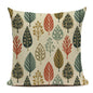 Colourful Retro Scandinavian Leaf Cushion Covers