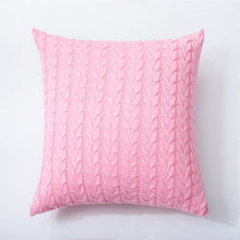 Pink Scandinavian Style 100% Cotton Knitted Cushion Cover With Buttons