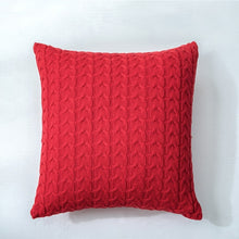 Red Scandinavian Style 100% Cotton Knitted Cushion Cover With Buttons