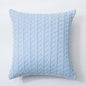 Blue Scandinavian Style 100% Cotton Knitted Cushion Cover With Buttons