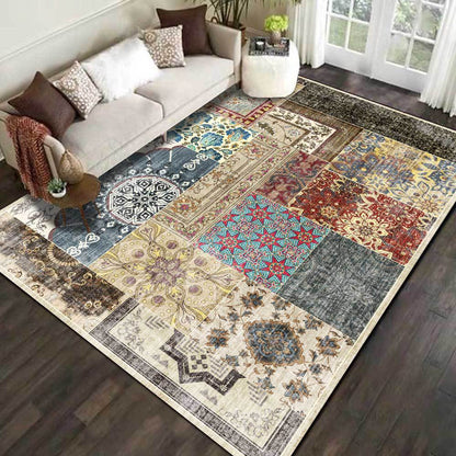 Boho Vintage Geometric Style Non Slip Rug