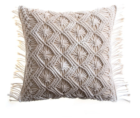 Boho Cotton Linen Macrame Cushion Covers With Tassels