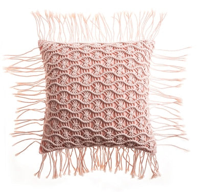 Boho Cotton Linen Macrame Cushion Covers With Tassels