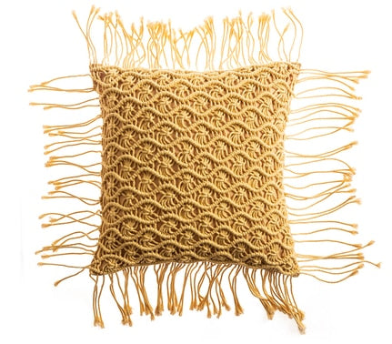 Boho Cotton Linen Macrame Cushion Covers With Tassels