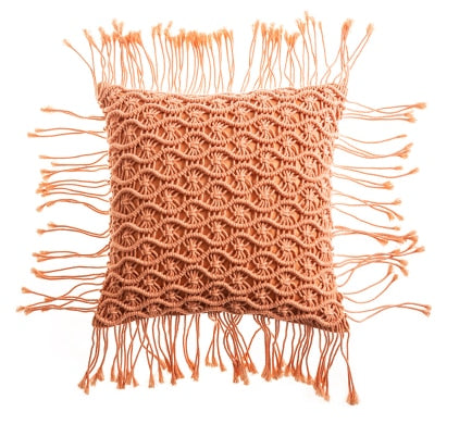 Boho Cotton Linen Macrame Cushion Covers With Tassels