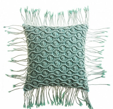 Boho Cotton Linen Macrame Cushion Covers With Tassels