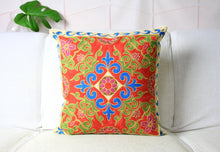 Colourful Ethnic Floral Embroidery Cushion Covers 18in x 18in