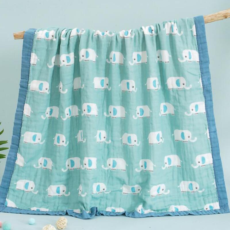 Elephant 100% Cotton Baby Blanket / Playmat With Animal Prints