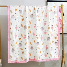 Flamingo 100% Cotton Baby Blanket / Playmat With Animal Prints