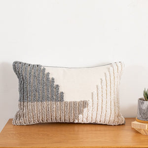 Boho Abstract Cream & Beige Tufted Cushion Cover