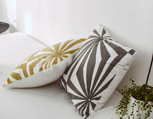 Geometric Abstract Cream Embroidery Cushion Cover