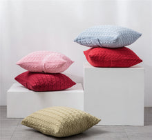 Scandinavian Style 100% Cotton Knitted Cushion Cover With Buttons