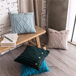 Nordic Style Knitted Diamond Cushion Covers