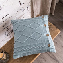 Grey Nordic Style Knitted Diamond Cushion Covers