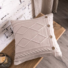 Beige Nordic Style Knitted Diamond Cushion Covers