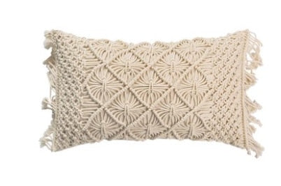 Boho Cotton Linen Macrame Cushion Covers With Tassels