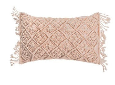 Boho Cotton Linen Macrame Cushion Covers With Tassels