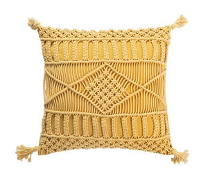 Boho Cotton Linen Macrame Cushion Covers With Tassels