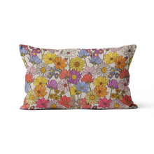 Beautiful Linen Cushion Covers With Spring Flowers 30cm x 50cm
