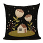 Nordic Black Cushion Covers With Sun, Moon, Floral & Fauna